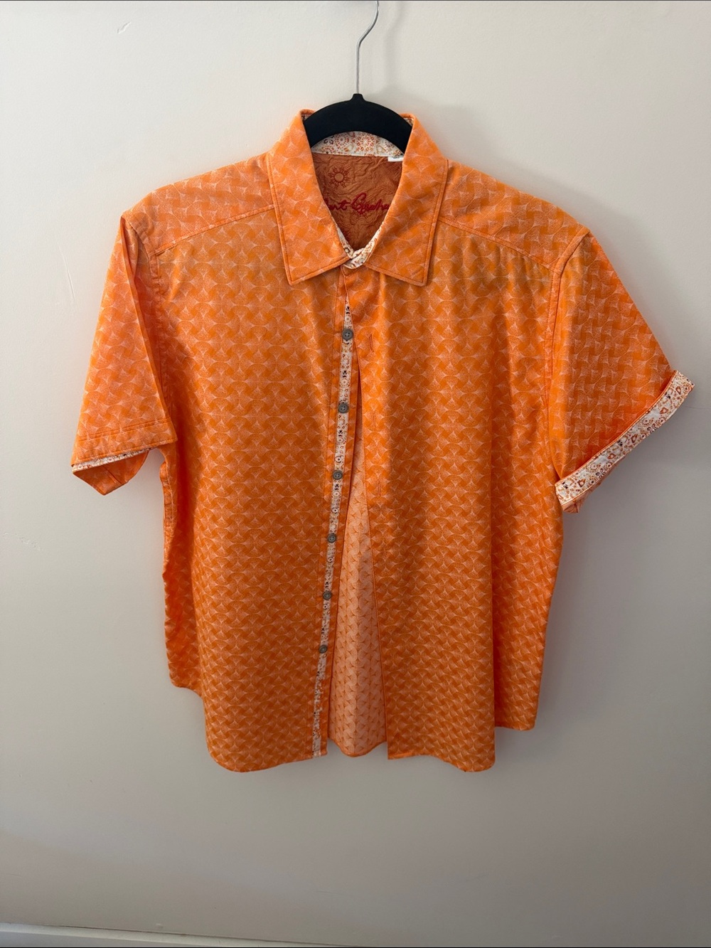 Robert Graham Orange Short-Sleeve Button-Down Shirt